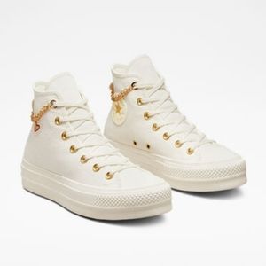 Converse CTAS Lift Hi Platform Gold Chain Women's Sz: A04453C